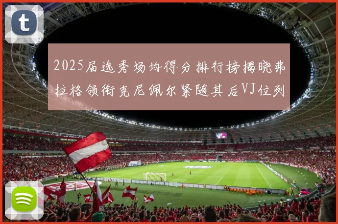 2025届选秀场均得分排行榜揭晓弗拉格领衔克尼佩尔紧随其后VJ位列第三贝利名列第五